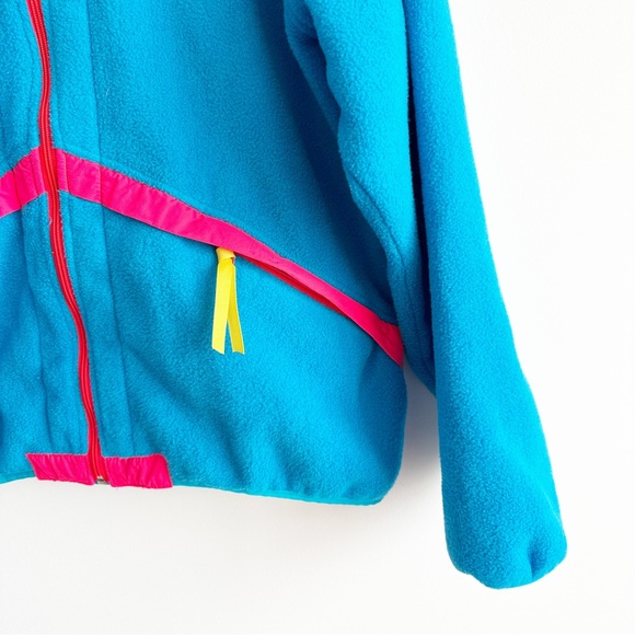 Woolrich Vintage Men’s Full Zip Fleece Jacket XL blue neon Made In USA - Picture 3 of 10